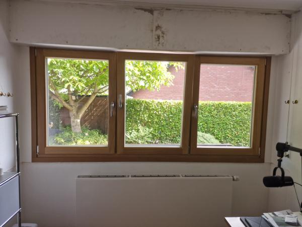 Wohnzimmer Holzfenster